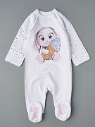 Комбинезон на молнии Little Star Зайка с мороженым 0208 (ЧЗ-мз) белый 56