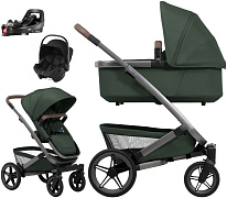 Детская коляска 4 в 1 Joolz Geo5 и автокресло Baby-Safe Core Space Black и база Vario Base 5Z без адаптеров Forest Green