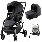 Коляска 3 в 1 Britax Roemer RIO Style и автокресло Baby-Safe PRO LUX Linen Grey + Vario Base 5Z Carbon Black