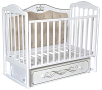 Кроватка детская Антел Алита 777 маятник универсальный, мягкая спинка белый