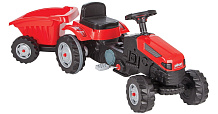 Педальная машина Pilsan Tractor с прицепом Red/Красный