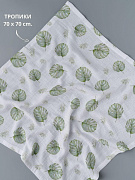 Пеленка Little Star муслиновая 70х70 6400468 (ЧЗ-мз) тропики на белом