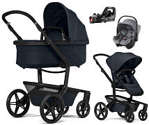Детская коляска 4 в 1 Joolz Day 5 и автокресло Baby-Safe Core Frost Grey и база Vario Base 5Z без адаптеров Dark Navy Blue