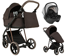 Детская коляска Roan Sol Vintage Luxury 2.0 3 в 1 с автокреслом Pituso Baesa Pro Black,Beige Canopy VIN 04/TC Turkish Coffe/Bronze/руч.Cappuccino