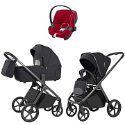 Коляска Carrello Vector 2025 CRL-6551 и автокресло Cybex Aton B2 Dynamic Red 3 в 1 Shadow Black