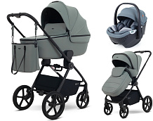 Детская коляска Rant Teo Soft 3 в 1 с автокреслом Aster Zero Graphite Olive