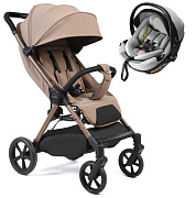 Прогулочная коляска Peppy Vigo с автокреслом Welldon Crown 2 Grey Latte латте