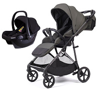 Прогулочная коляска Peppy Amici с автокреслом Rise Black Antrazit рама Grey