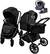 Детская коляска AmaroBaby Motus V2 4 в 1 с автокреслом Rant Miro Graphite и базой черный