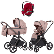 Коляска Carrello Vector CRL-6550 и автокресло Cybex Aton B2 Dynamic Red 3 в 1 Cupcake Beige