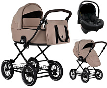 Детская коляска Roan Bass Next Classic d12 3 в 1 с автокреслом Tutis Elo Lux EduSky Black RCL266/1 Amber