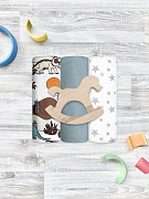 Пелёнки Mjolk трикотажные 3 шт 120х85 см Dinoworld/Звёзды/Baby Blue