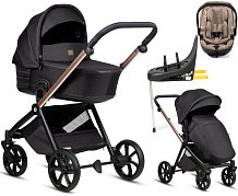 Детская коляска Tutis Mio 3 Plus Black Edition New 4 в 1 с автокреслом Beno Beige и базой 1622292 Rose Gold