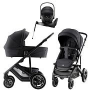 Коляска 3 в 1 Britax Roemer Smile 5Z Style и автокресло Baby-Safe Pro Classic Deep Black + Vario Base 5Z Carbon Black