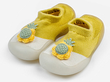 Ботиночки-носочки детские AmaroBaby First Step Pure Toys с дышащей подошвой желтый 24