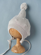 Шапочка вязаная Little Star Pom-Pom Гномик 003 (5172) (ЧЗ-нк) серебристый 38