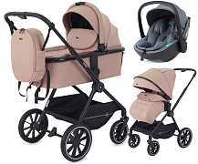 Детская коляска Rant Moss 3 в 1 с автокреслом Miro Graphite Latte beige