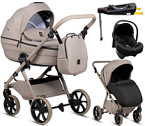 Детская коляска Tutis Uno 6 Plus Essential collection 4 в 1 с автокреслом Elo Lux EduSky Black и базой 1602172 Taupe с сумкой