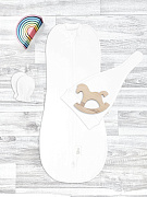 Комплект для новорождённого Mjolk Белый пеленальный кокон, шапочка, антицарапки 56