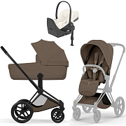 Коляска Cybex Priam V Matt Black Style Cloud T Off White Plus Base T 4 в 1 Coconut Brown