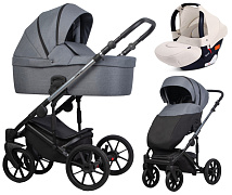 Детская коляска Riko Nano Thermo 3 в 1 с автокреслом Rant Cruise Beige 12 Graphite (графит)