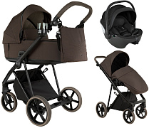 Детская коляска Roan Sol 2.0 3 в 1 с автокреслом Pituso Baesa Pro Black SLL/34/T Turkish Coffe/Black/руч.Cappuccino