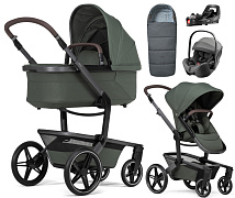 Детская коляска 4 в 1 Joolz Day 5 и автокресло Britax Roemer Baby-Safe Pro Style Mineral Grey и база Vario Base 5Z + конверт в подарок Forest green