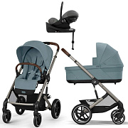 Коляска Cybex Balios S Lux TPE complete Cloud G Lava Grey Plus Base G 4 в 1 Stormy Blue с дождевиками