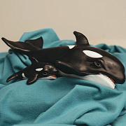 Игрушка Magic Manufactory коллекция Magic Ocean Косатка с косатёнком 18 см, 8 см черный