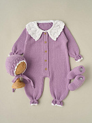 Комбинезон с воротником, чепчик, носочки Little Star Классик 807333 (ЧЗ-нк) орхидея/белый 56