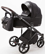 Детская коляска Adamex Marco 3 в 1 GA11 (ЧЕРН. ТК. + ЧЕРН. БЛЕСК.КОЖ.ОТД.)