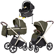 Коляска Carrello Vector CRL-6550 Nova DK791 Grey Line с базой Isofix 3 в 1 Deep Green
