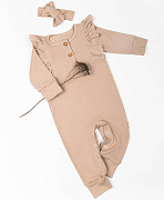 Комбинезон с рюшами AmaroBaby Fashion ЧЗ бежевый 74