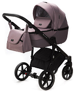 Детская коляска Adamex Bibione 2 в 1 BI-PS21/A (СЕРО-РОЗОВ+СИРЕНЬ ПЕРФ.КОЖА)