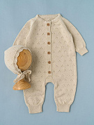 Комбинезон и чепчик Little Star (вязаный хлопок) 80376 (ЧЗ-мз) экрю 56