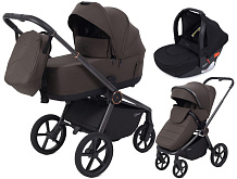Детская коляска Rant Flex Therm Soft 3 в 1 с автокреслом Cruise Black Shine Brown