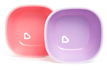 Тарелки миски детские Munchkin Splash набор 2 шт. светло-розовая, светло-фиолетовая