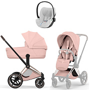 Коляска Cybex Priam V Rosegold Style Cloud T Platinum White Plus 3 в 1 Peach Pink