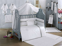 Детский комплект в кровать Kidboo Blossom Linen 6 предметов White