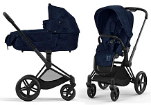 Коляска Cybex Priam IV Fashion Collections Rebellious Luxury Denim Blue 2 в 1 Matt Black