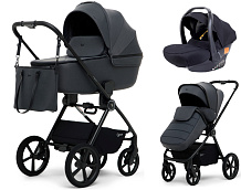 Детская коляска Rant Teo Soft 3 в 1 с автокреслом Carry Pro Black Graphite