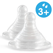 Соски для бутылочек с широким горлышком Ramili Baby BT100MX2 средний поток (3+) 2 шт.