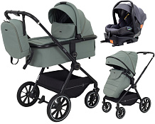 Детская коляска Rant Moss 4 в 1 с автокреслом Carry Pro Graphite и базой Green