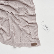 Плед вязаный Little Star Ester 90х90 см серый/ванильный