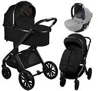 Детская коляска AmaroBaby Motus Premium Ecco 3 в 1 с автокреслом Rant Cruise Grey черный