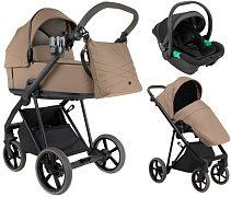 Детская коляска Roan Sol 2.0 3 в 1 с автокреслом Pituso Santiso Pro Black SLL/32/T Mocha Mousse/Black/руч.Cappuccino