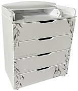 Детский пеленальный комод Indigo Baby Line 800/4 ЛДСП, МДФ зайка