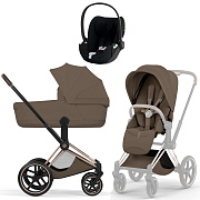 Коляска Cybex Priam V Rosegold Style Cloud T Sepia Black Plus 3 в 1 Coconut Brown