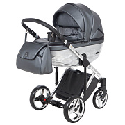 Детская коляска Adamex Chantal Star Collection 2 в 1 STAR103 (Т.СЕР.ПЕРЛ.КОЖА+ХРОМ РАМА)