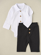 Боди, штанишки Little Star 72202 (ЧЗ-мз) белый/графит 62